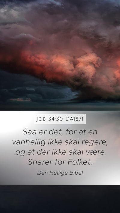 Job 34:30 DA1871 Mobile Phone Wallpaper - Saa er det, for at en vanhellig ikke skal regere, - Mobile Bible Verse Wallpaper
