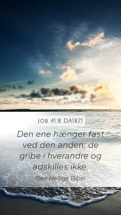 Job 41:8 DA1871 Mobile Phone Wallpaper - Den ene hænger fast ved den anden; de gribe i - Mobile Bible Verse Wallpaper