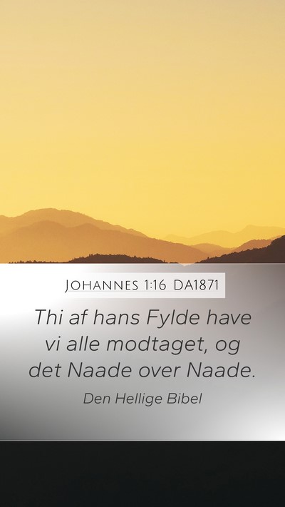Johannes 1:16 DA1871 Bible Verse Image