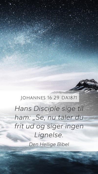 Johannes 16:29 DA1871 Bible Verse Image