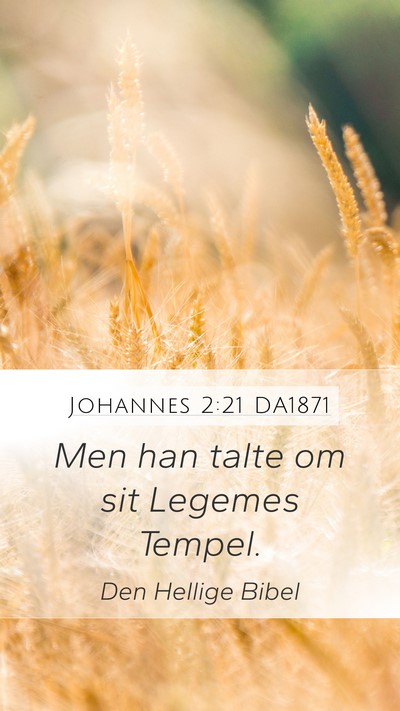 Johannes 2:21 DA1871 Mobile Phone Wallpaper - Men han talte om sit Legemes - Mobile Bible Verse Wallpaper