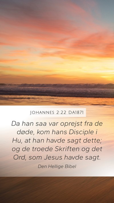 Johannes 2:22 DA1871 Mobile Phone Wallpaper - Da han saa var oprejst fra de døde, kom hans - Mobile Bible Verse Wallpaper