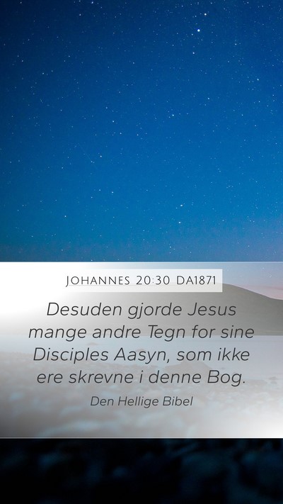 Johannes 20:30 DA1871 Bible Verse Image