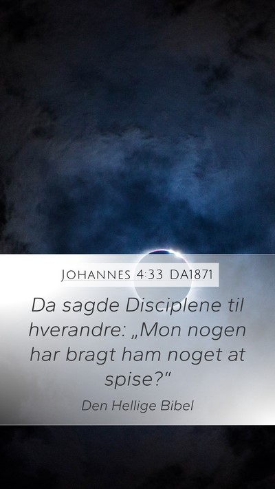 Johannes 4:33 DA1871 Mobile Phone Wallpaper - Da sagde Disciplene til hverandre: „Mon nogen - Mobile Bible Verse Wallpaper