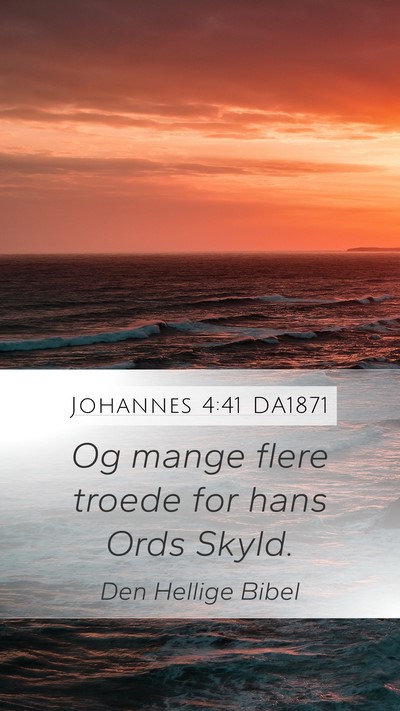 Johannes 4:41 DA1871 Bible Verse Image