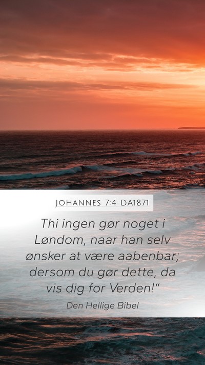 Johannes 7:4 DA1871 Bible Verse Image