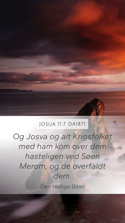 Josua 11:7 DA1871 Mobile Phone Wallpaper - Og Josva og alt Krigsfolket med ham kom over dem - Mobile Bible Verse Wallpaper