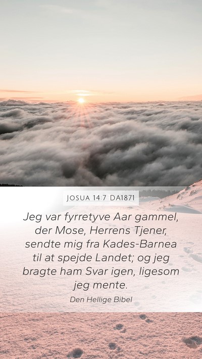 Josua 14:7 DA1871 Mobile Phone Wallpaper - Jeg var fyrretyve Aar gammel, der Mose, Herrens - Mobile Bible Verse Wallpaper