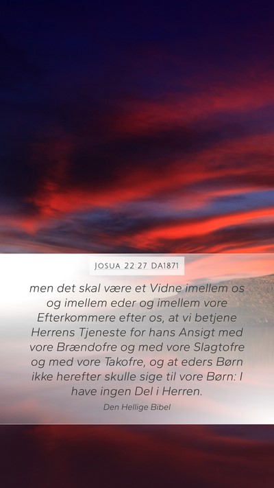 Josua 22:27 DA1871 Bible Verse Image