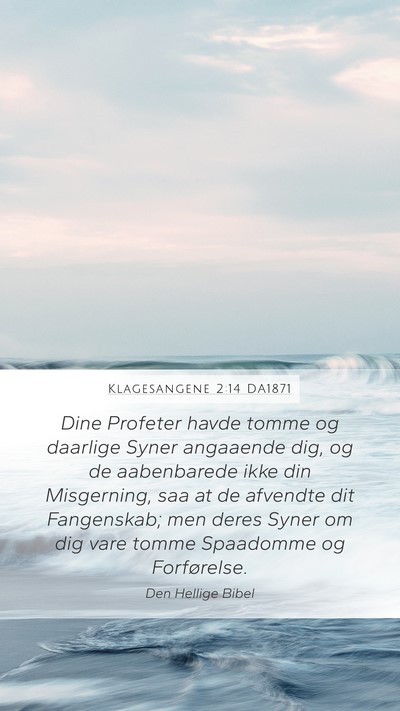Klagesangene 2:14 DA1871 Bible Verse Image
