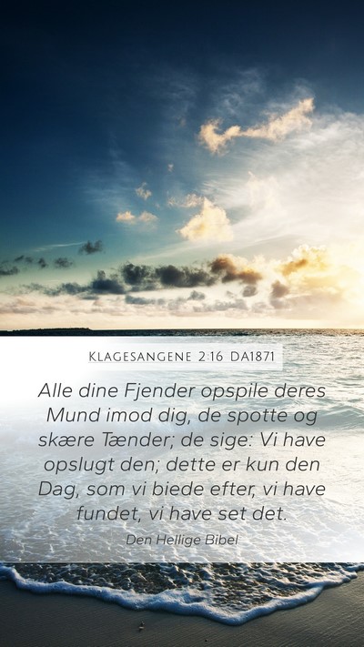 Klagesangene 2:16 DA1871 Bible Verse Image