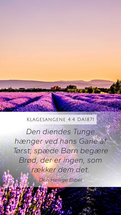 Klagesangene 4:4 DA1871 Bible Verse Image