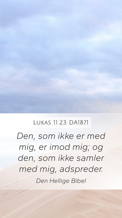 Lukas 11:23 DA1871 Bible Verse Image