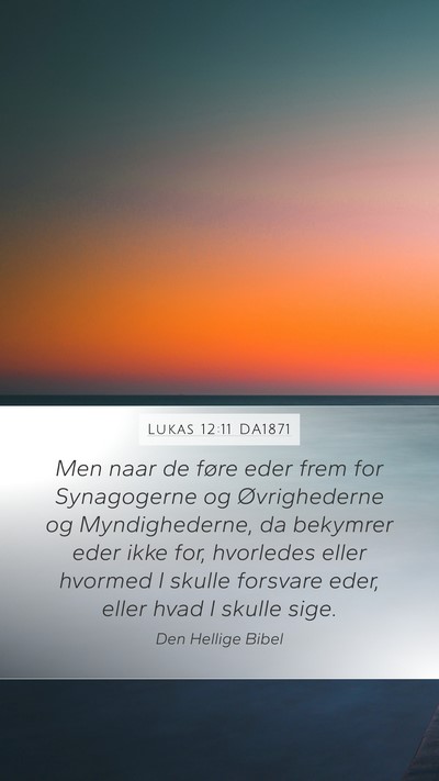Lukas 12:11 DA1871 Bible Verse Image
