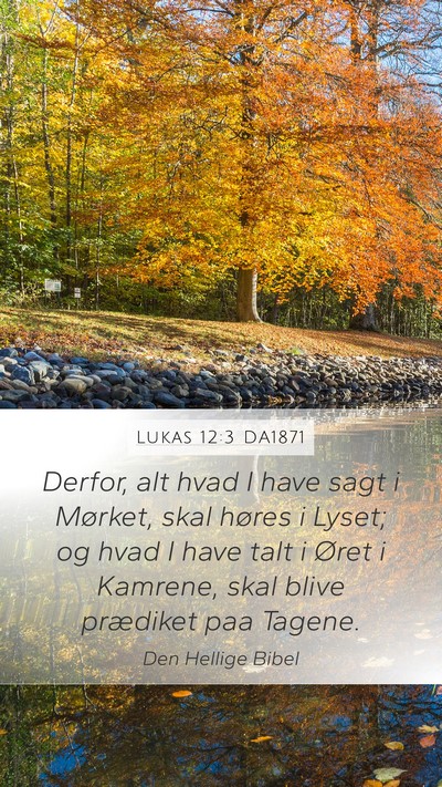 Lukas 12:3 DA1871 Mobile Phone Wallpaper - Derfor, alt hvad I have sagt i Mørket, skal - Mobile Bible Verse Wallpaper