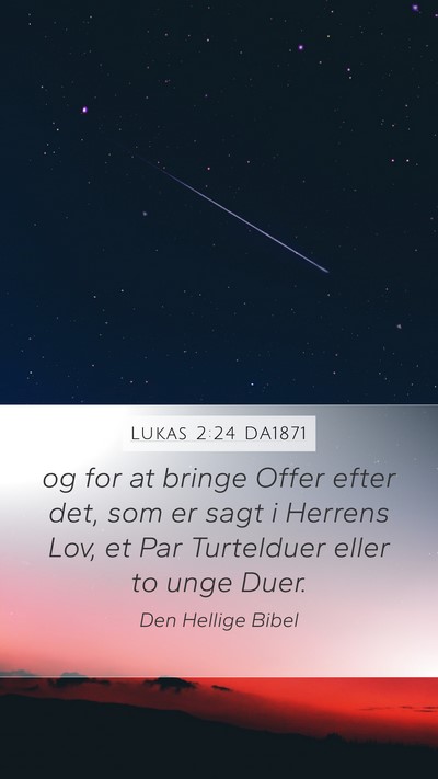 Lukas 2:24 DA1871 Mobile Phone Wallpaper - og for at bringe Offer efter det, som er sagt i - Mobile Bible Verse Wallpaper