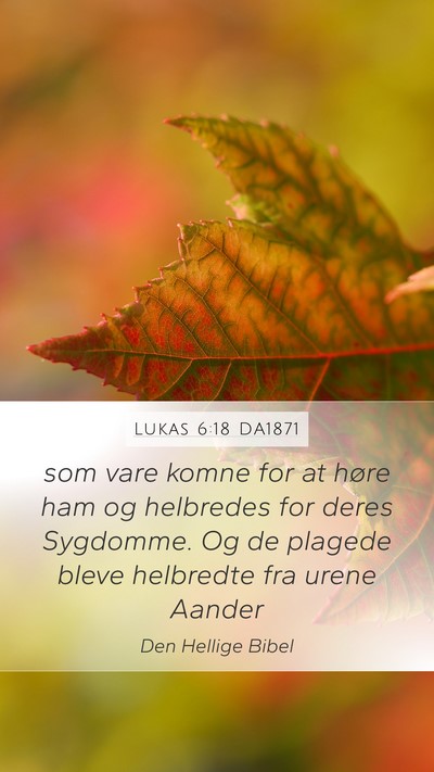 Lukas 6:18 DA1871 Mobile Phone Wallpaper - som vare komne for at høre ham og helbredes for - Mobile Bible Verse Wallpaper
