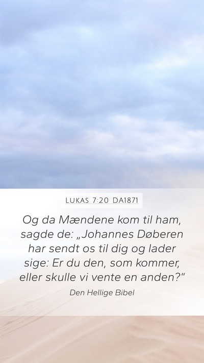 Lukas 7:20 DA1871 Mobile Phone Wallpaper - Og da Mændene kom til ham, sagde de: „Johannes - Mobile Bible Verse Wallpaper