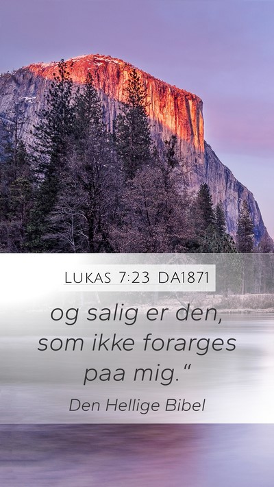 Lukas 7:23 DA1871 Mobile Phone Wallpaper - og salig er den, som ikke forarges paa - Mobile Bible Verse Wallpaper