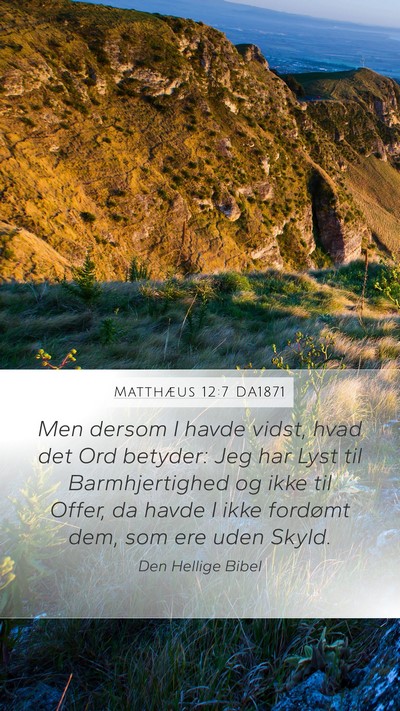 Matthæus 12:7 DA1871 Bible Verse Image