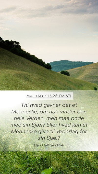 Matthæus 16:26 DA1871 Bible Verse Image