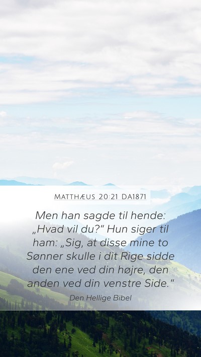 Matthæus 20:21 DA1871 Bible Verse Image