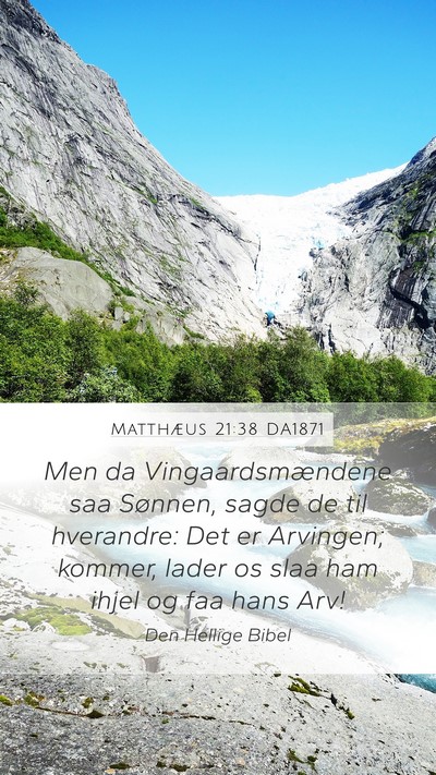 Matthæus 21:38 DA1871 Bible Verse Image