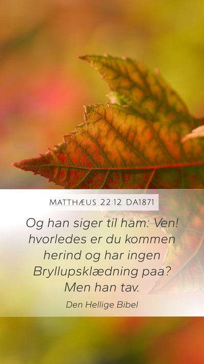 Matthæus 22:12 DA1871 Bible Verse Image