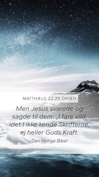 Matthæus 22:29 DA1871 Bible Verse Image