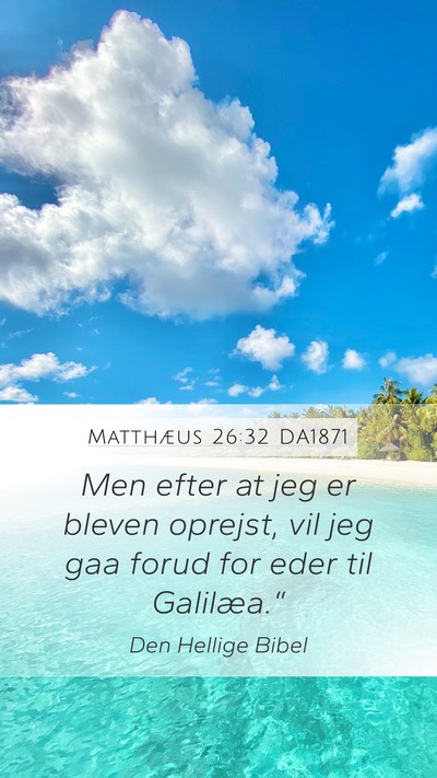 Matthæus 26:32 DA1871 Mobile Phone Wallpaper - Men efter at jeg er bleven oprejst, vil jeg gaa - Mobile Bible Verse Wallpaper