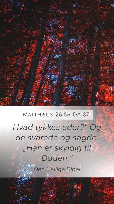 Matthæus 26:66 DA1871 Bible Verse Image