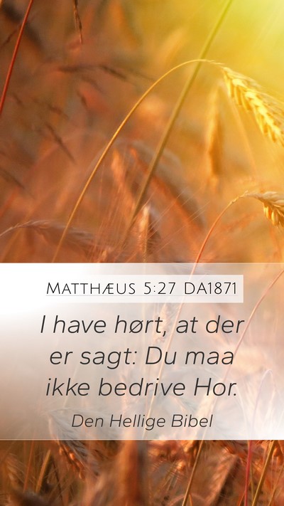 Matthæus 5:27 DA1871 Bible Verse Image