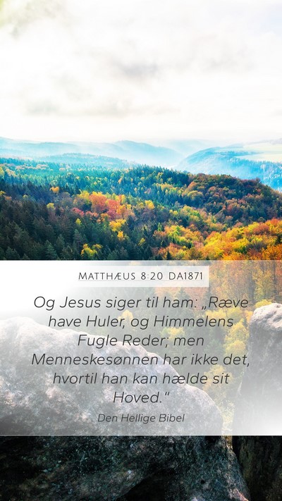 Matthæus 8:20 DA1871 Bible Verse Image