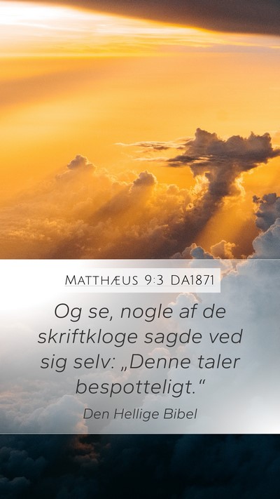 Matthæus 9:3 DA1871 Mobile Phone Wallpaper - Og se, nogle af de skriftkloge sagde ved sig - Mobile Bible Verse Wallpaper