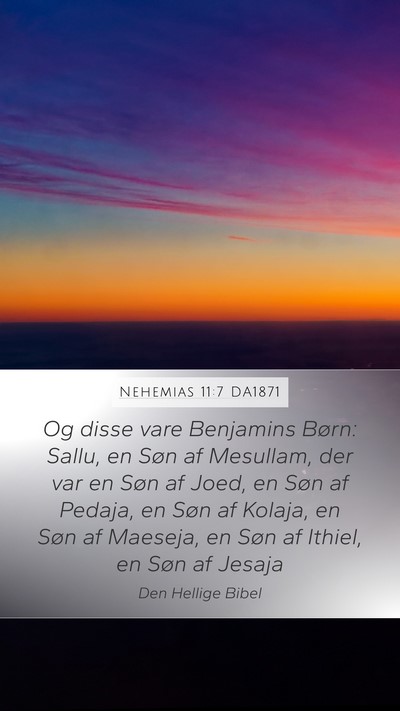 Nehemias 11:7 DA1871 Bible Verse Image
