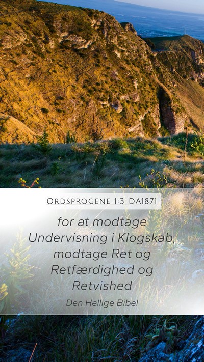 Ordsprogene 1:3 DA1871 Bible Verse Image