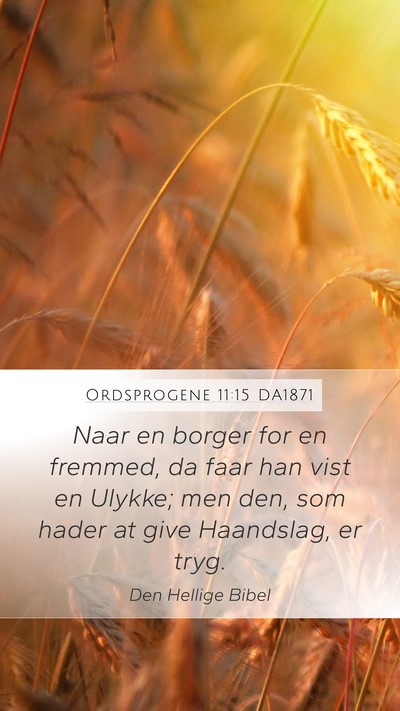 Ordsprogene 11:15 DA1871 Bible Verse Image