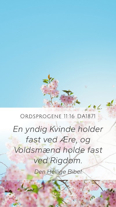 Ordsprogene 11:16 DA1871 Mobile Phone Wallpaper - En yndig Kvinde holder fast ved Ære, og - Mobile Bible Verse Wallpaper