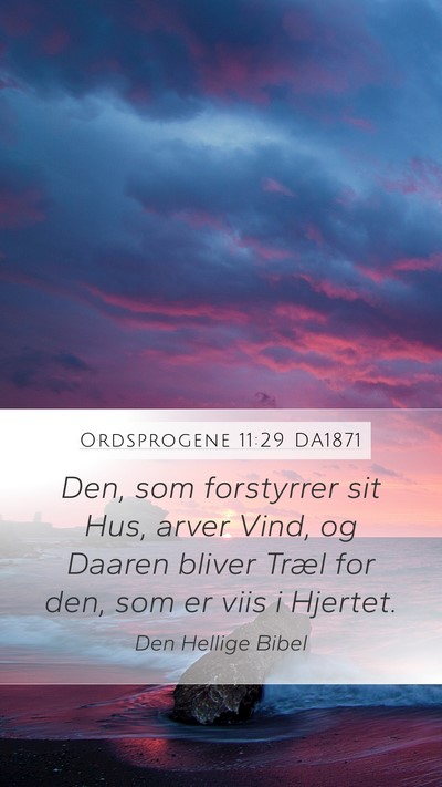 Ordsprogene 11:29 DA1871 Bible Verse Image