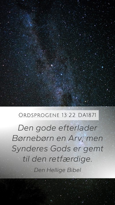 Ordsprogene 13:22 DA1871 Bible Verse Image