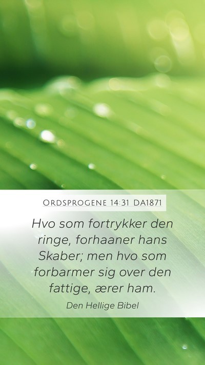 Ordsprogene 14:31 DA1871 Bible Verse Image
