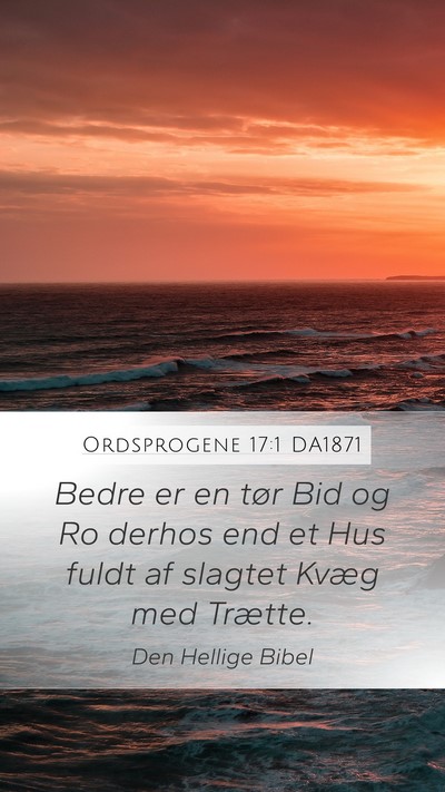 Ordsprogene 17:1 DA1871 Mobile Phone Wallpaper - Bedre er en tør Bid og Ro derhos end et Hus - Mobile Bible Verse Wallpaper