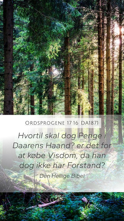 Ordsprogene 17:16 DA1871 Bible Verse Image