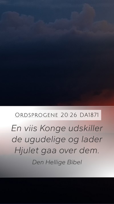 Ordsprogene 20:26 DA1871 Bible Verse Image