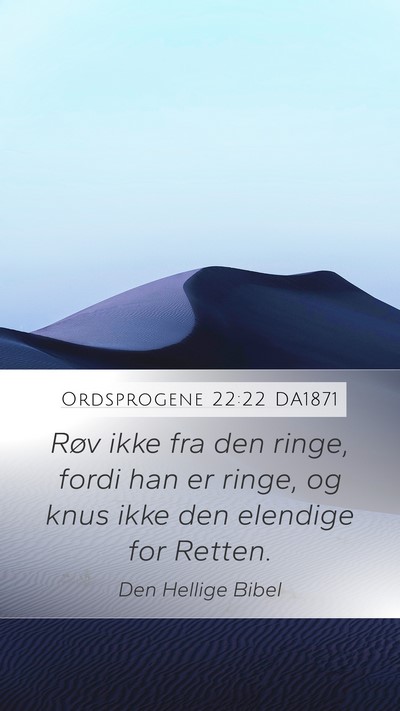 Ordsprogene 22:22 DA1871 Bible Verse Image