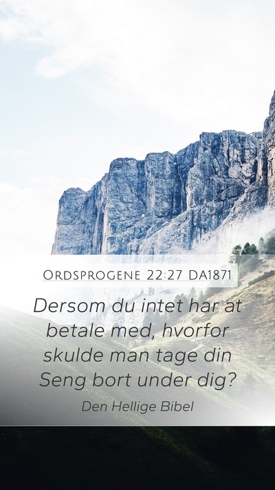 Ordsprogene 22:27 DA1871 Mobile Phone Wallpaper - Dersom du intet har at betale med, hvorfor skulde - Mobile Bible Verse Wallpaper