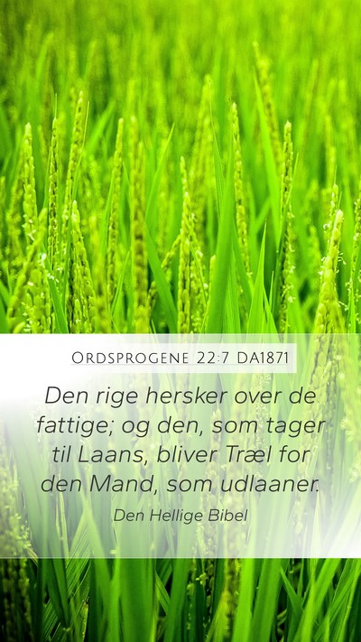 Ordsprogene 22:7 DA1871 Mobile Phone Wallpaper - Den rige hersker over de fattige; og den, som - Mobile Bible Verse Wallpaper