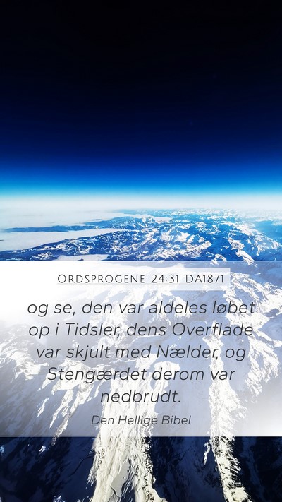Ordsprogene 24:31 DA1871 Mobile Phone Wallpaper - og se, den var aldeles løbet op i Tidsler, dens - Mobile Bible Verse Wallpaper
