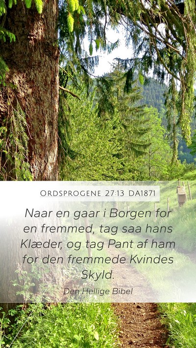 Ordsprogene 27:13 DA1871 Bible Verse Image
