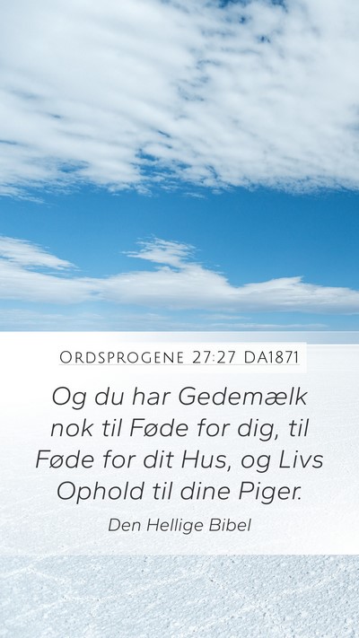 Ordsprogene 27:27 DA1871 Bible Verse Image